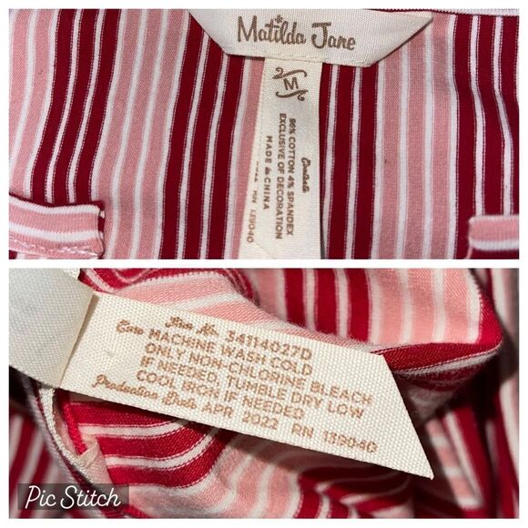 Matilda Jane Heart to Heart McIntosh Red Striped Knit Dress M - Picture 12 of 13
